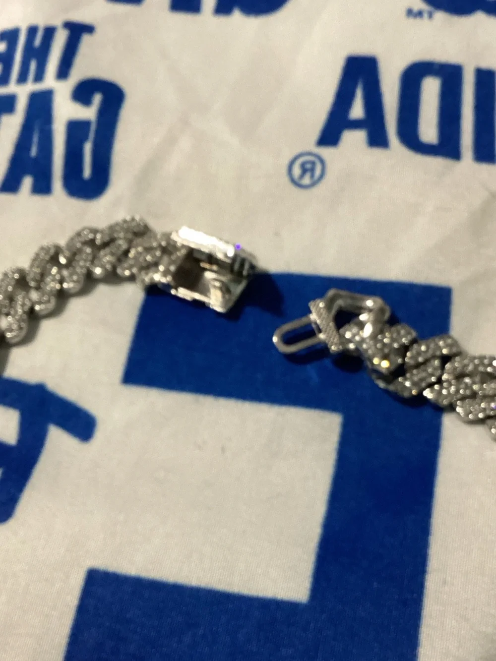 Silver Cubic Zirconia Cuban Link Necklace for Men